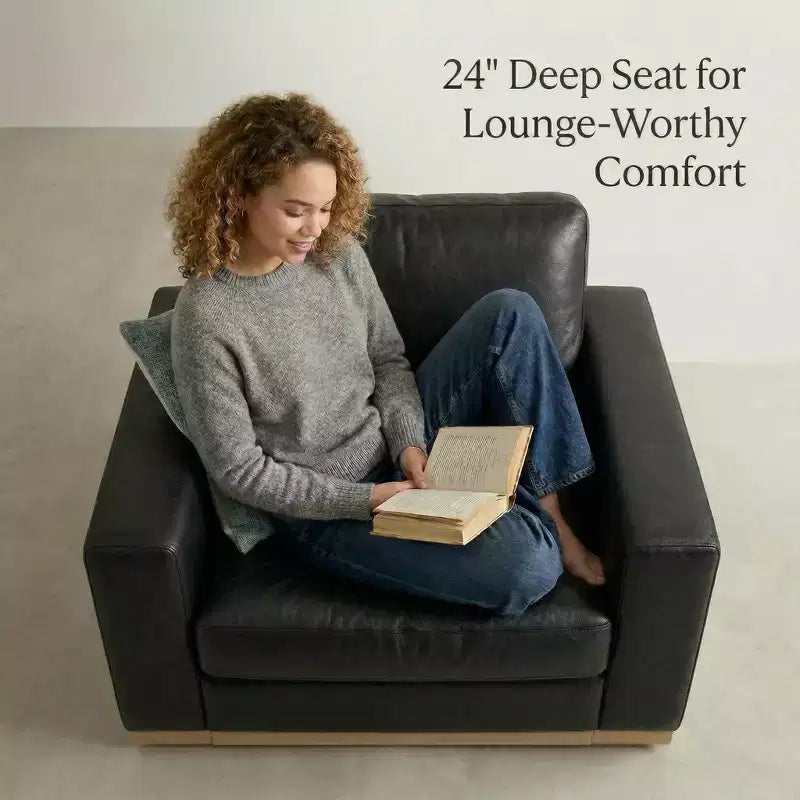 Fauteuil d'appoint 42" pour salon, Grand fauteuil simple et large, Fauteuil en tissu chenille