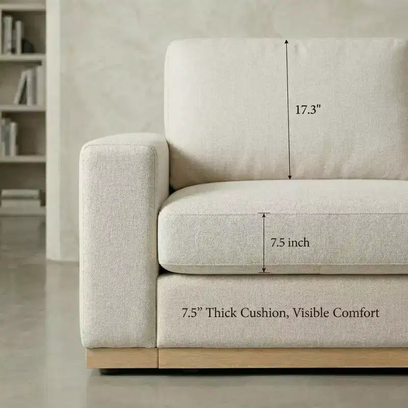 Fauteuil d'appoint 42" pour salon, Grand fauteuil simple et large, Fauteuil en tissu chenille