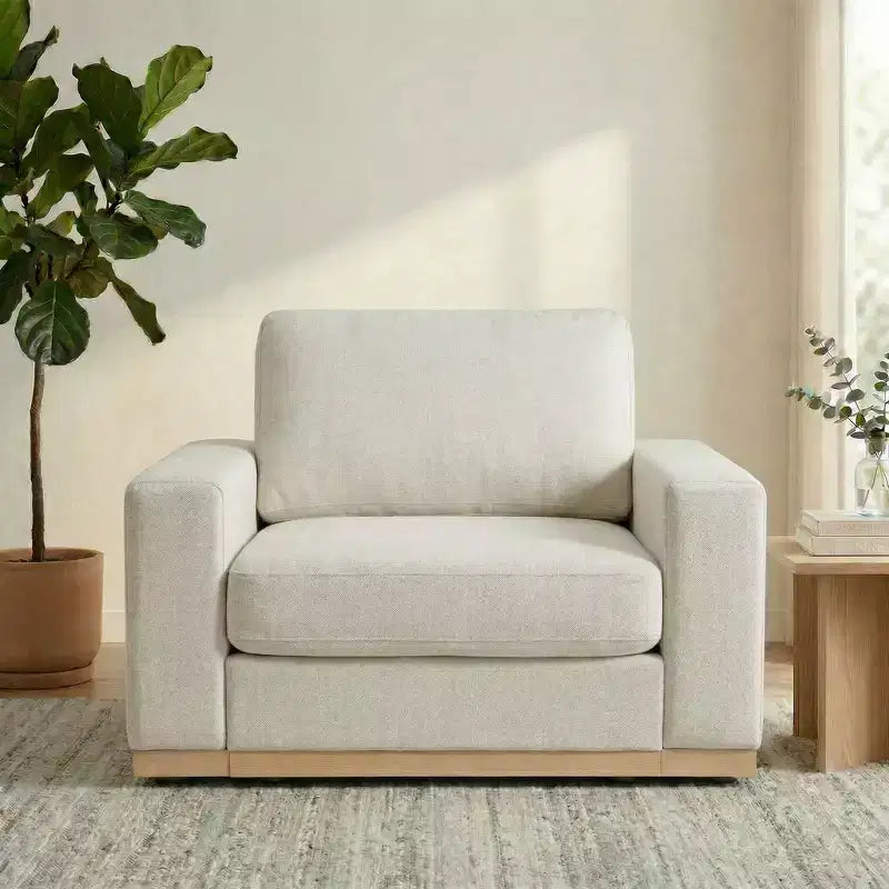 Dyonery 42 Accent Chair for Living Room,Oversized Wide Single Sofa Chair,Chenille Fabric Armchair,Solid Wood Frame,Spring Cushions,Easy Assembly