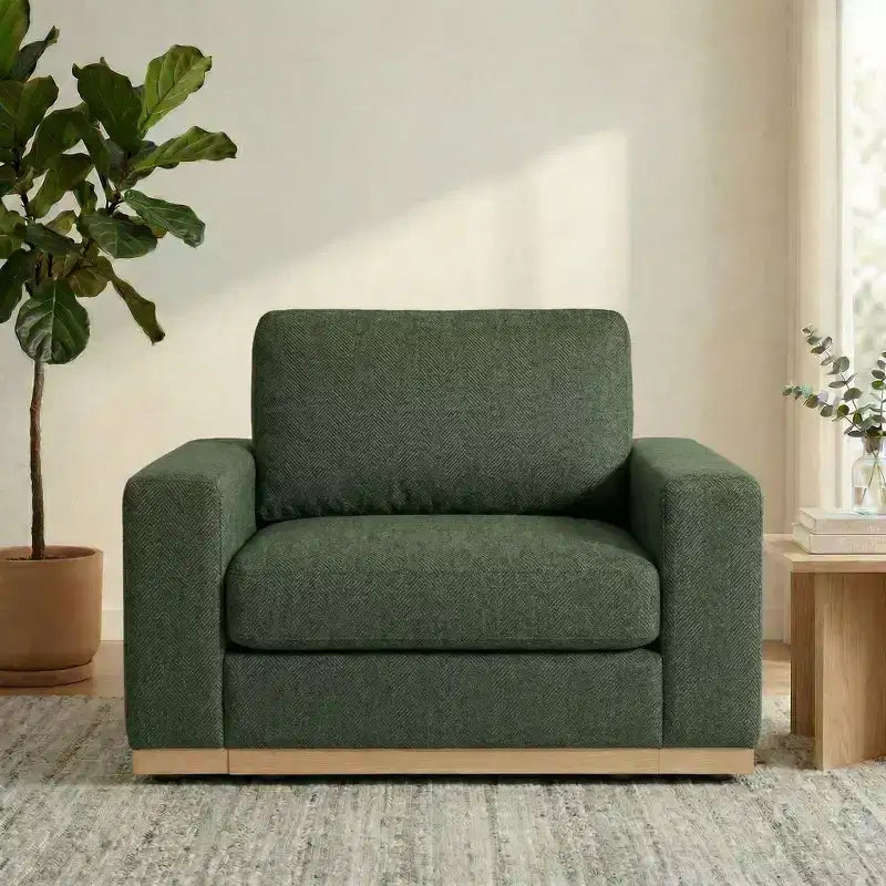 Fauteuil d'appoint 42" pour salon, Grand fauteuil simple et large, Fauteuil en tissu chenille