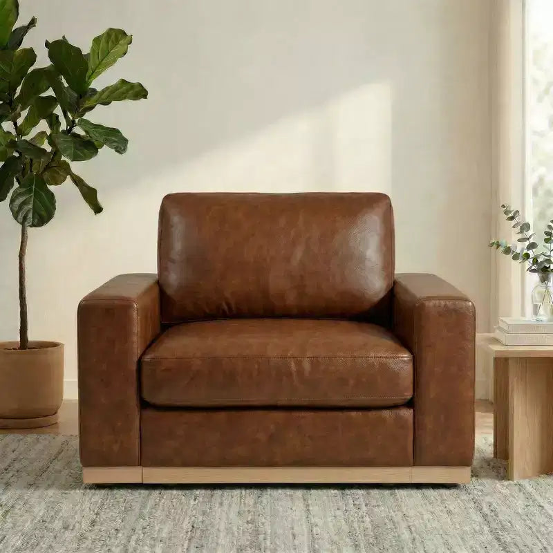 Fauteuil d'appoint 42" pour salon, Grand fauteuil simple et large, Fauteuil en tissu chenille