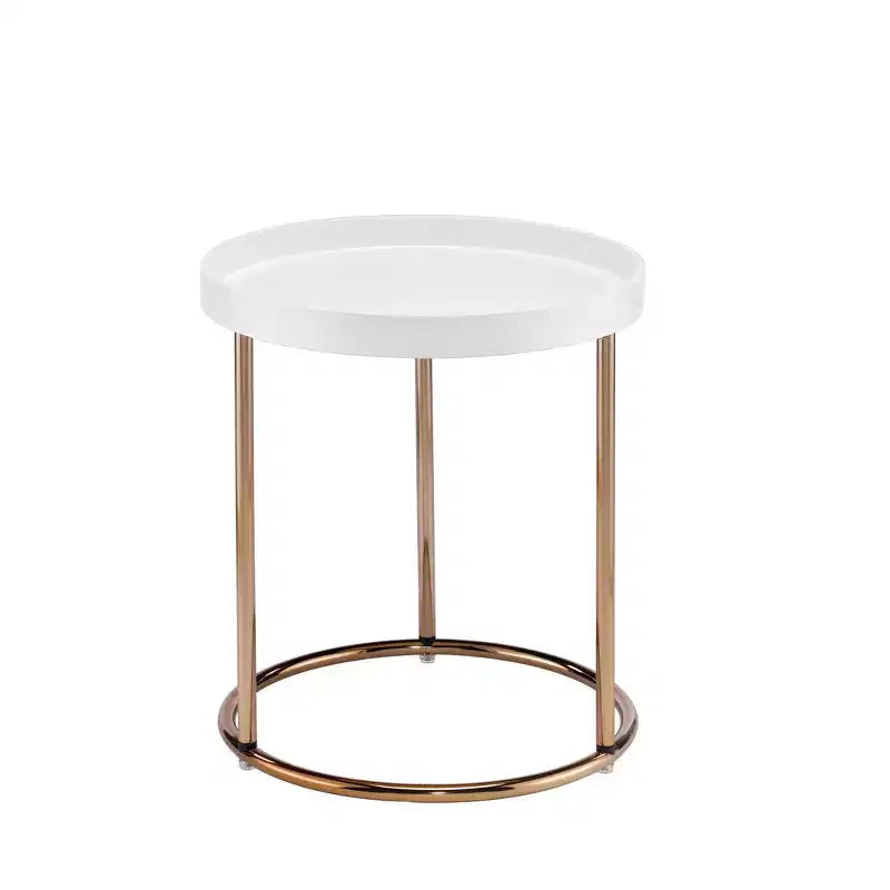 22 Copper And Round End Table