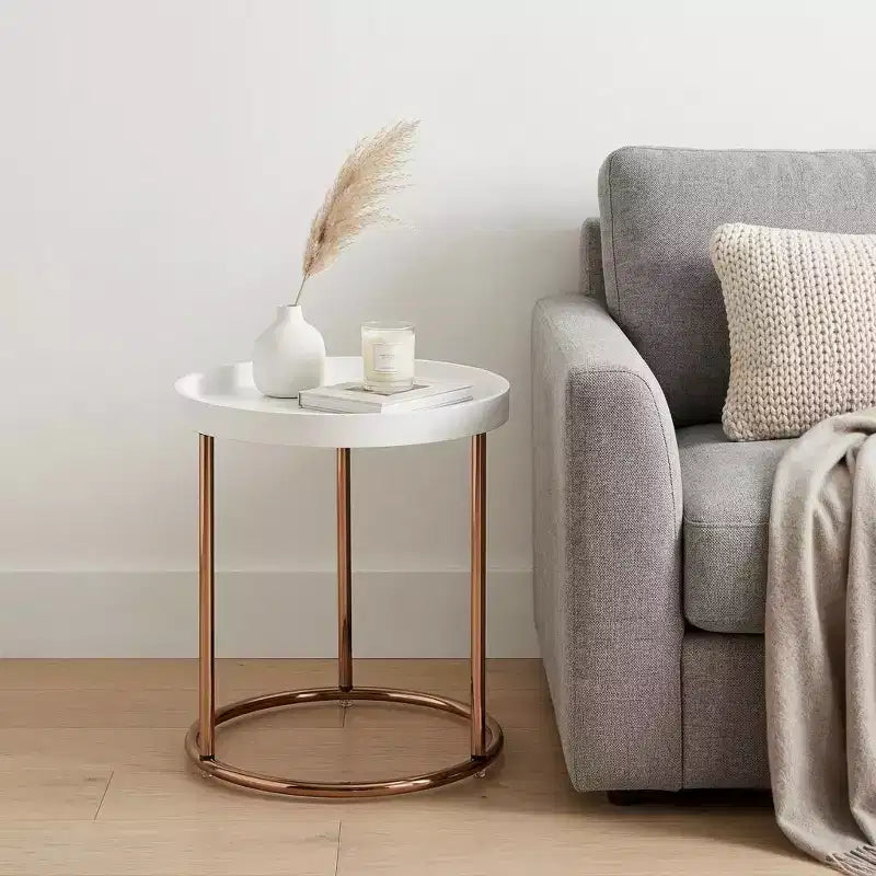 Table d'appoint ronde en cuivre