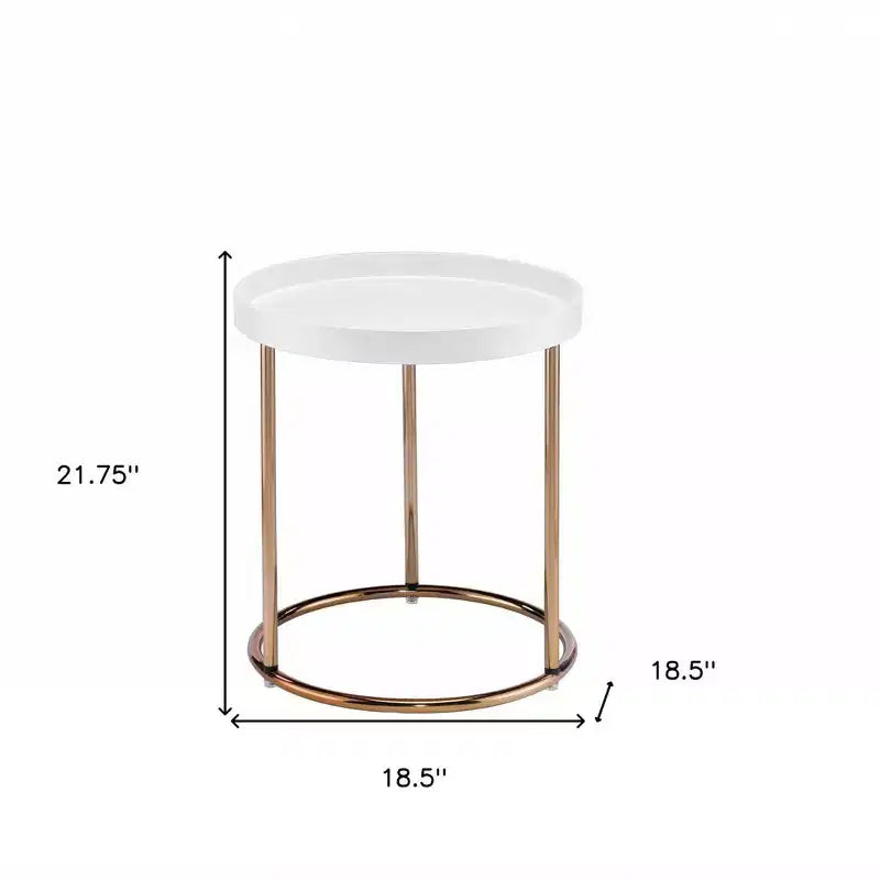 Table d'appoint ronde en cuivre