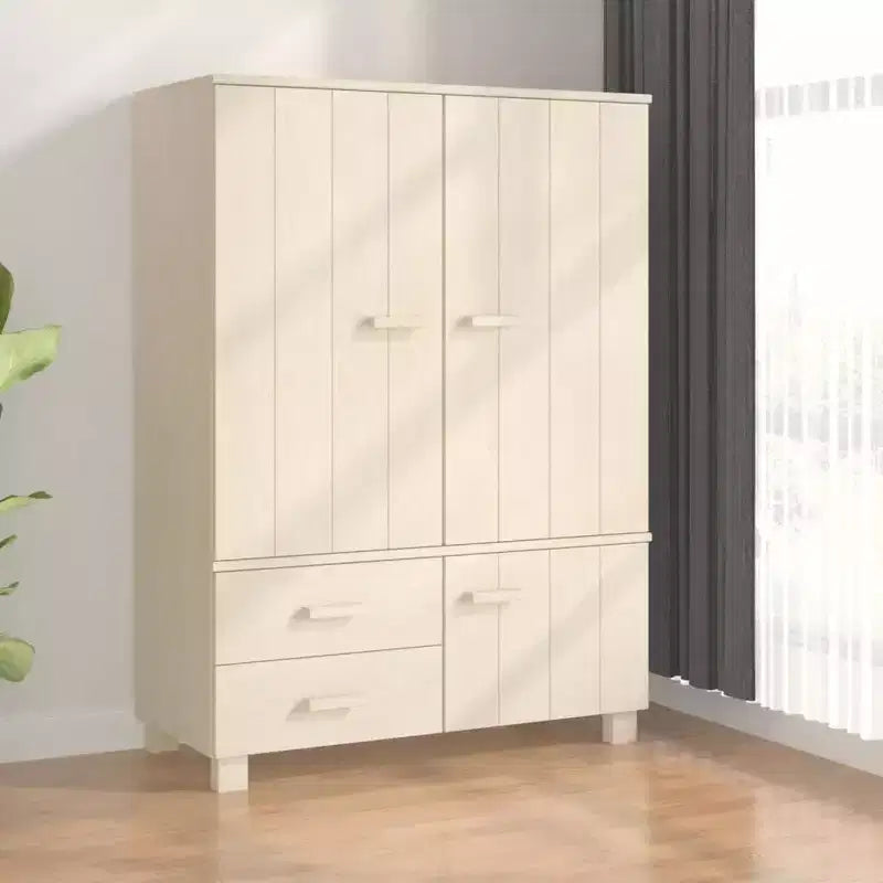 Armoire gris foncé en pin massif, MDF Armoire moyenne