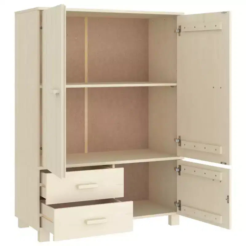 Armoire gris foncé en pin massif, MDF Armoire moyenne