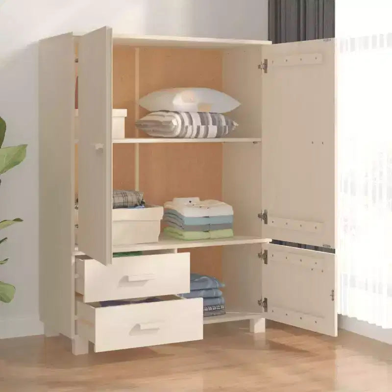 Armoire gris foncé en pin massif, MDF Armoire moyenne