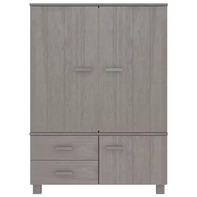 Armoire gris foncé en pin massif, MDF Armoire moyenne