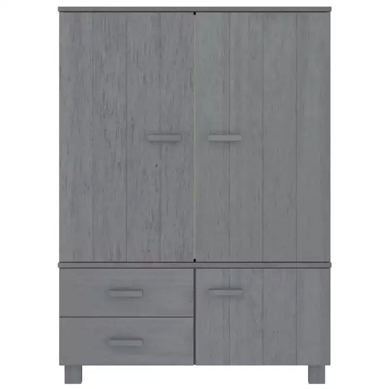 Armoire gris foncé en pin massif, MDF Armoire moyenne