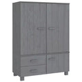 vidaXL Wardrobe Dark Gray Solid pinewood, MDF Medium Wardrobe