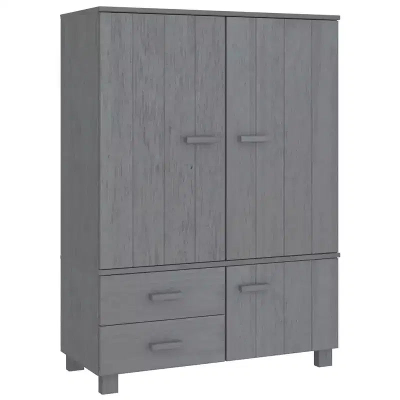 vidaXL Wardrobe Dark Gray Solid pinewood, MDF Medium Wardrobe