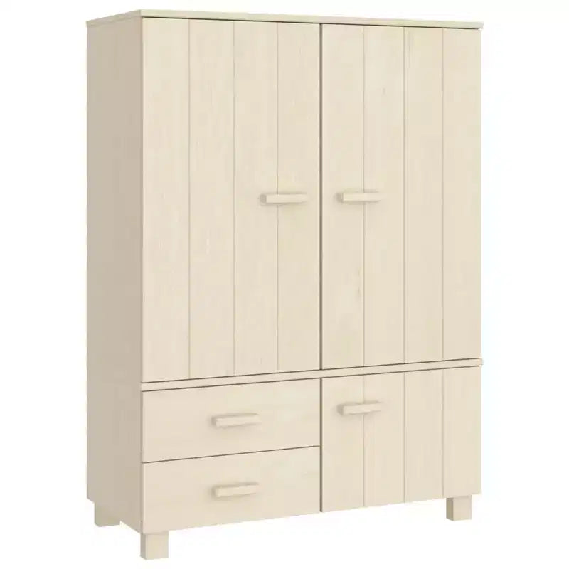 Armoire gris foncé en pin massif, MDF Armoire moyenne