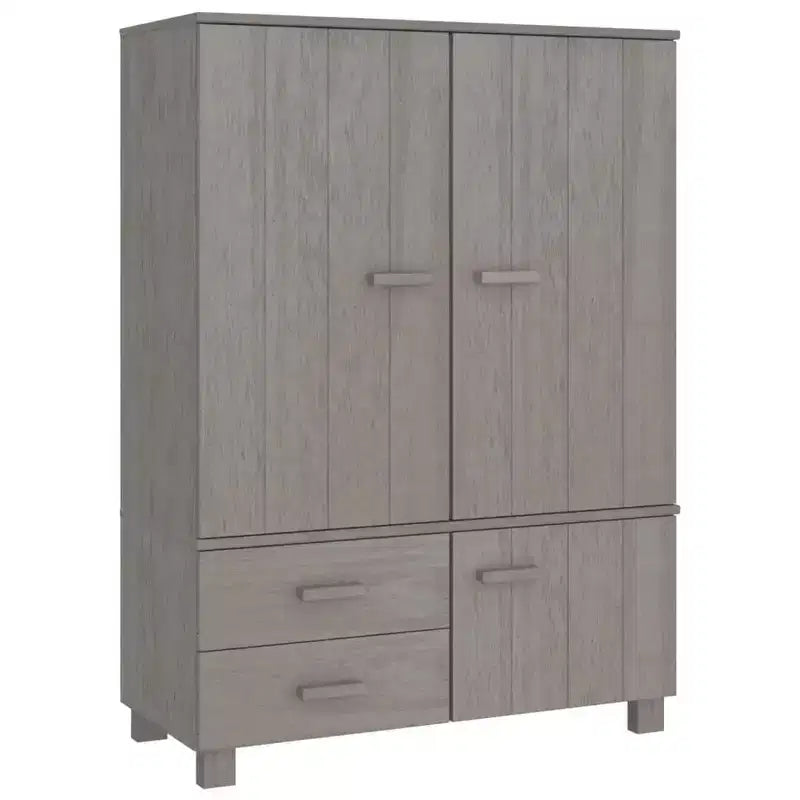 Armoire gris foncé en pin massif, MDF Armoire moyenne