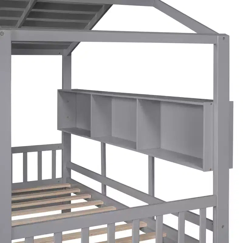 Lit cabane en bois de taille simple avec 2 tiroirs