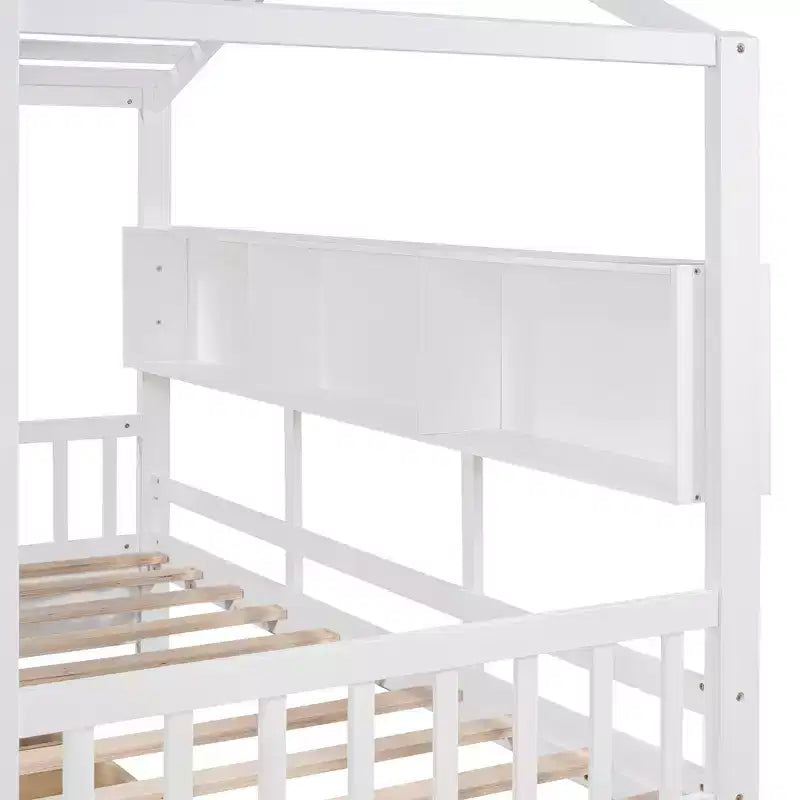 Lit cabane en bois de taille simple avec 2 tiroirs